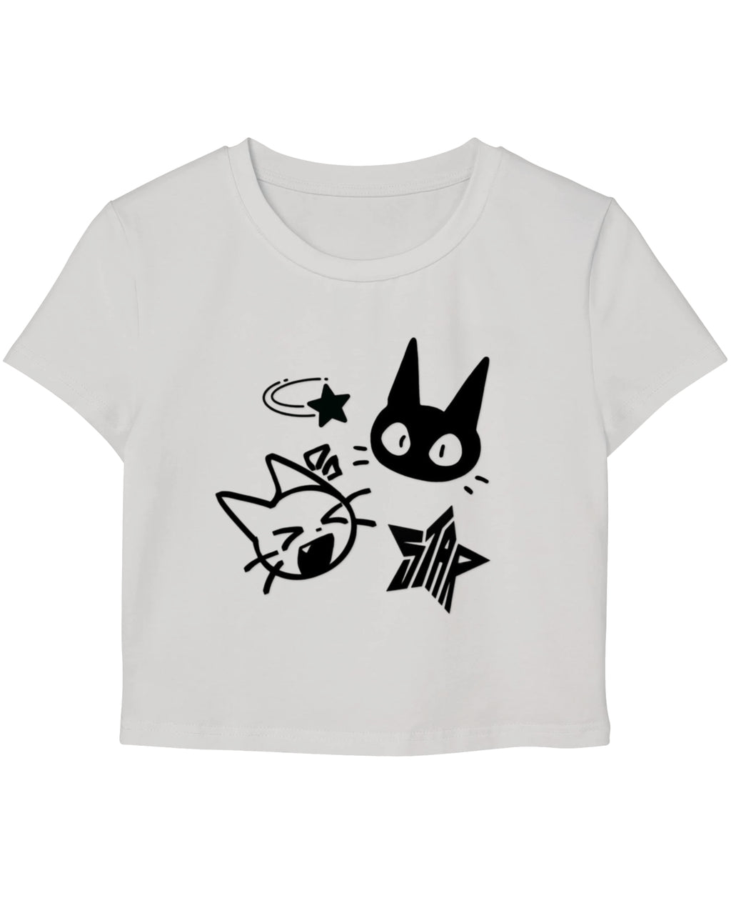 White Baby Tee Front Design