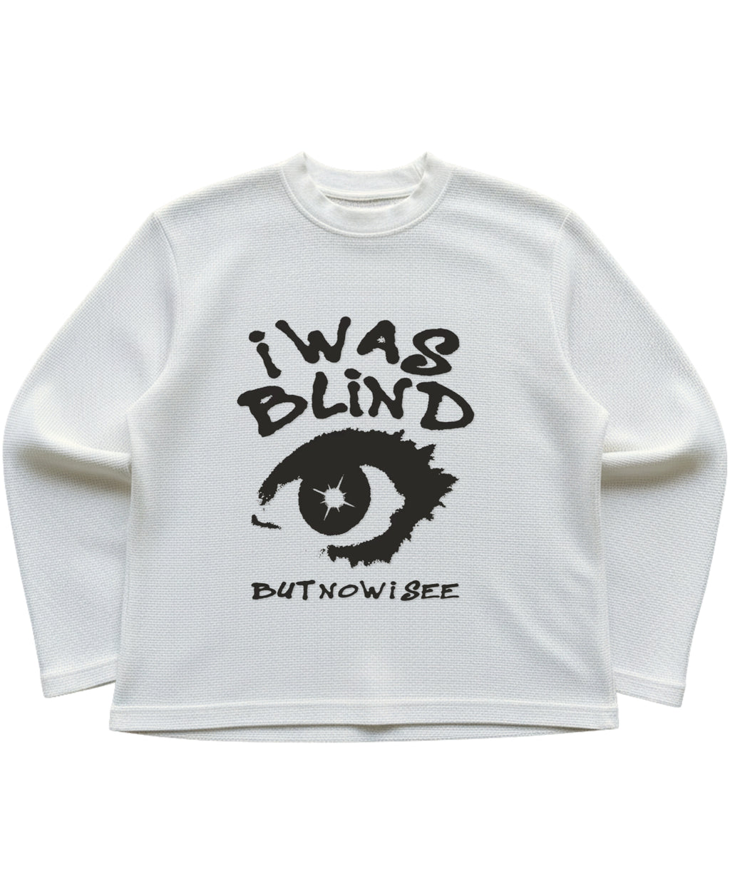 Off-white waffle knit oversized full-sleeve Front Design